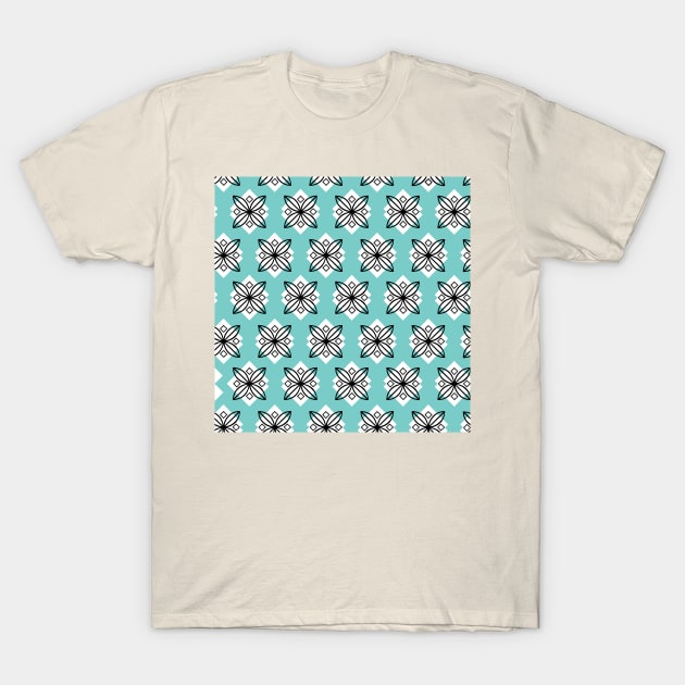 Pretty blue and black minimalist pattern T-Shirt by SamridhiVerma18